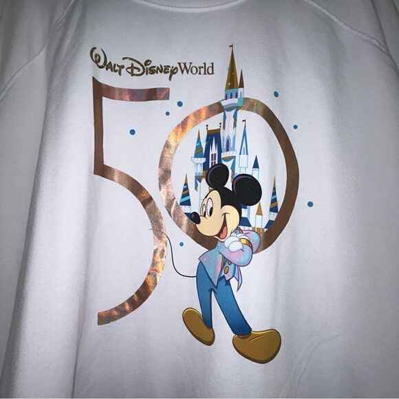 Disney Walt Disney World 50th Anniversary Mickey Mouse Lightweight Sweatshirt - Picture 3 of 7